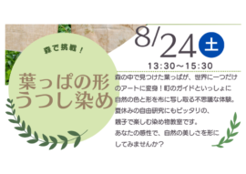 8/24 限定イベント【森で挑戦！葉っぱ🌿の形うつし染め】